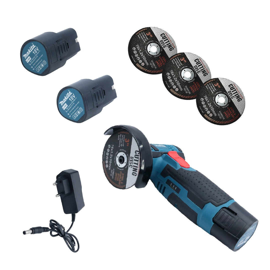 Combo Amoladora inalámbrica +2 Baterías y 2 Ruedas de corte